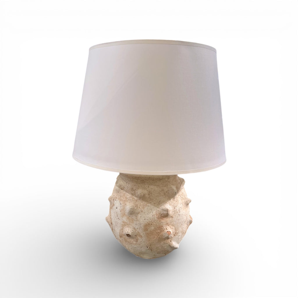White Urchin Table Lamp with Shade