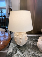 White Urchin Table Lamp with Shade