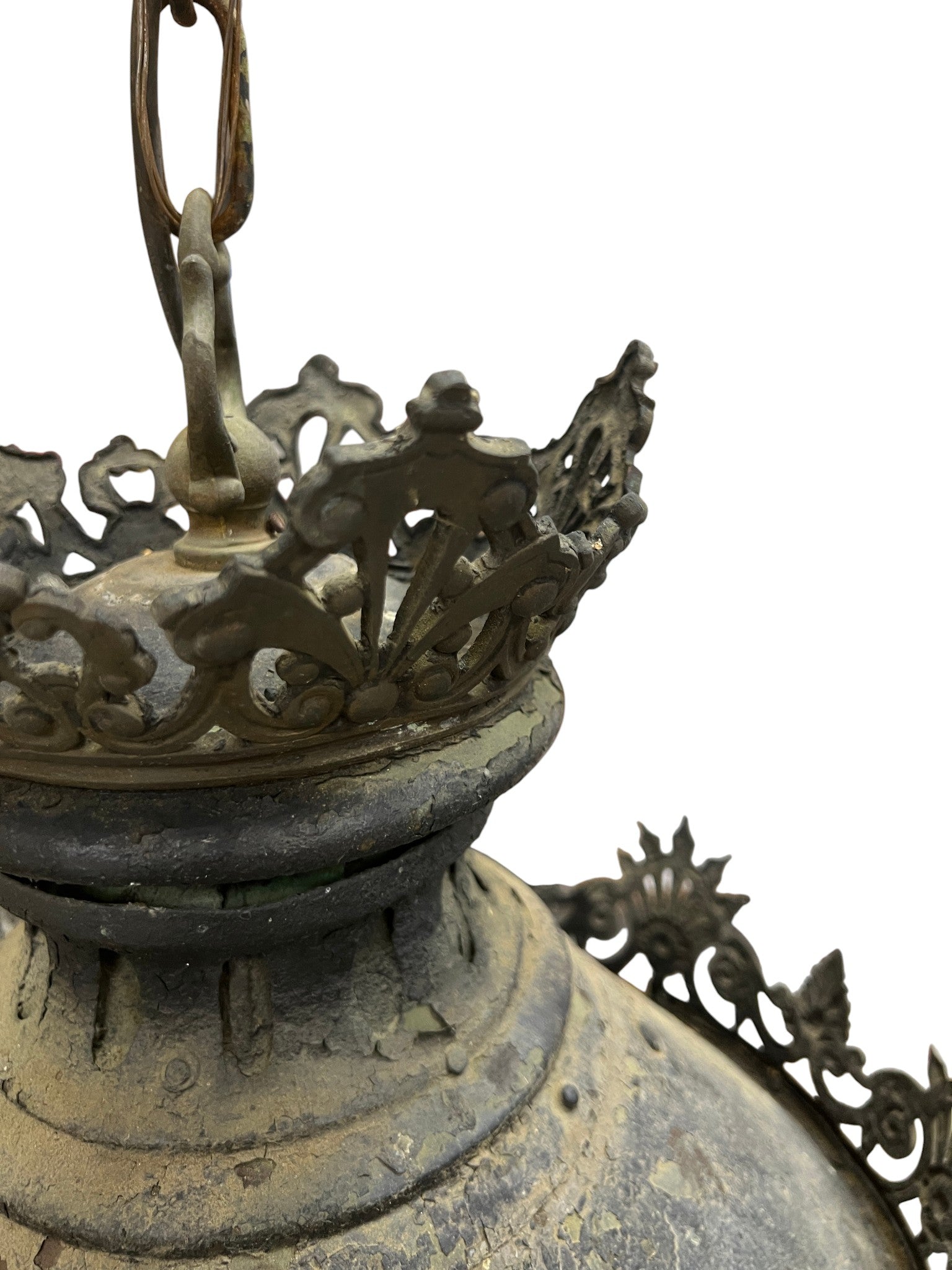 19th Century Italian Pair of Lanterns with Glass