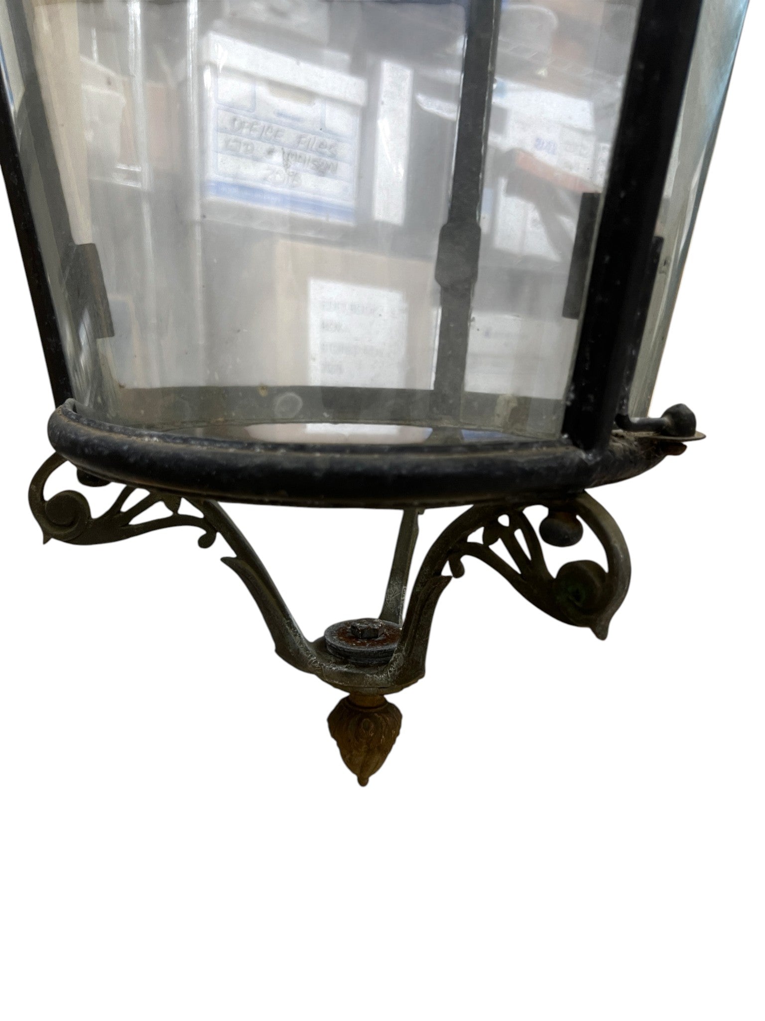 19th Century Italian Pair of Lanterns with Glass