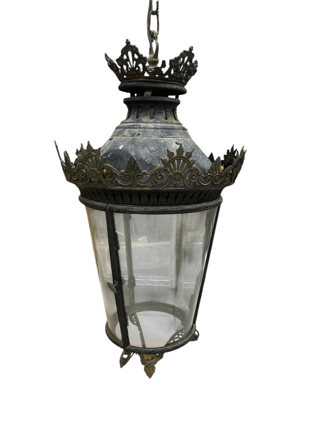 19th Century Italian Pair of Lanterns with Glass