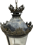 19th Century Italian Pair of Lanterns with Glass