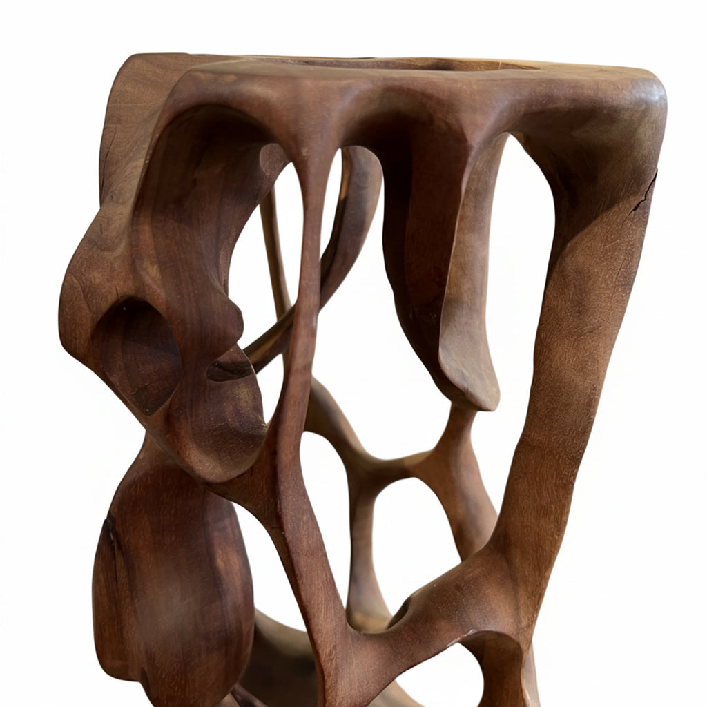 Cuban School Carved Wooden Abstract Sculpture