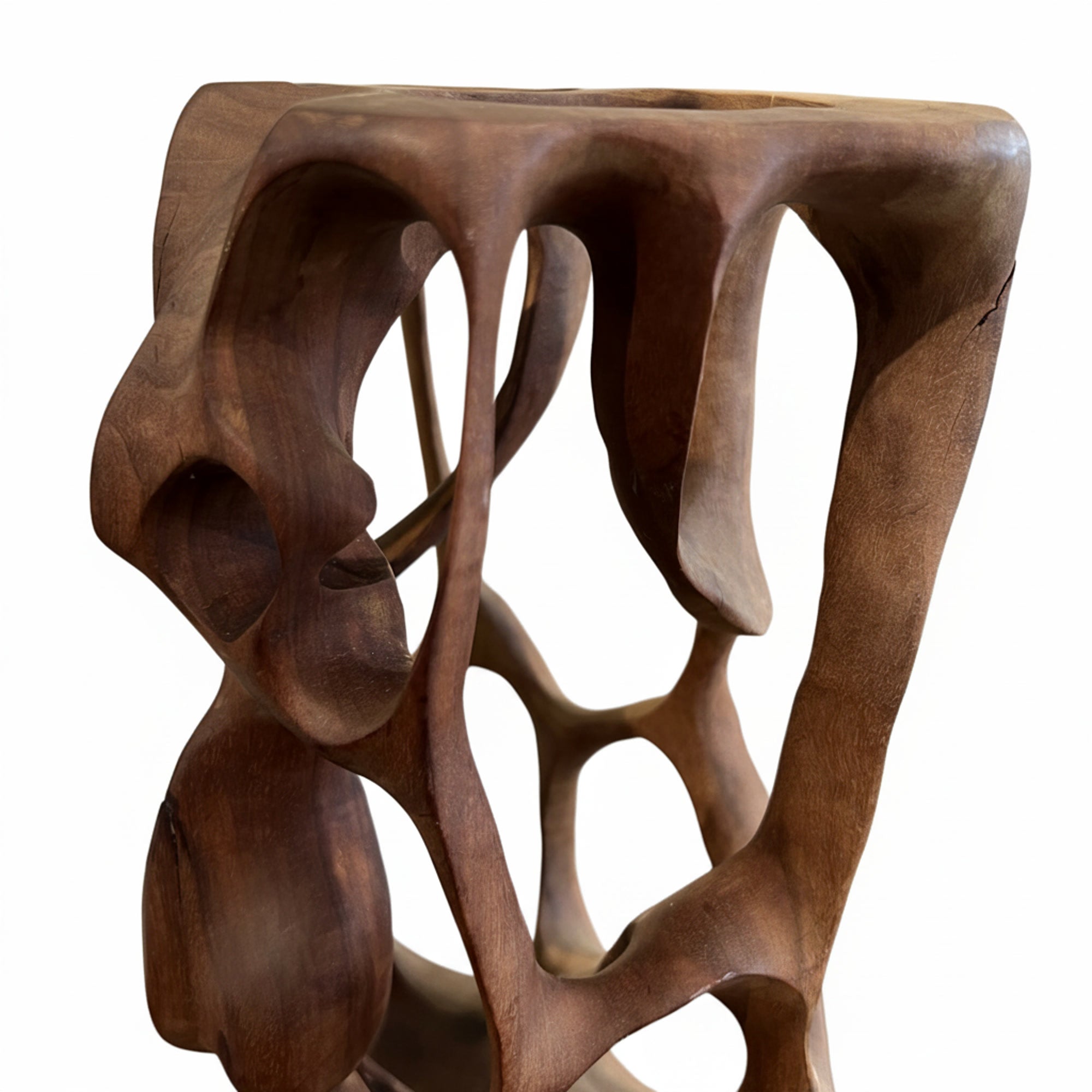 Cuban School Carved Wooden Abstract Sculpture