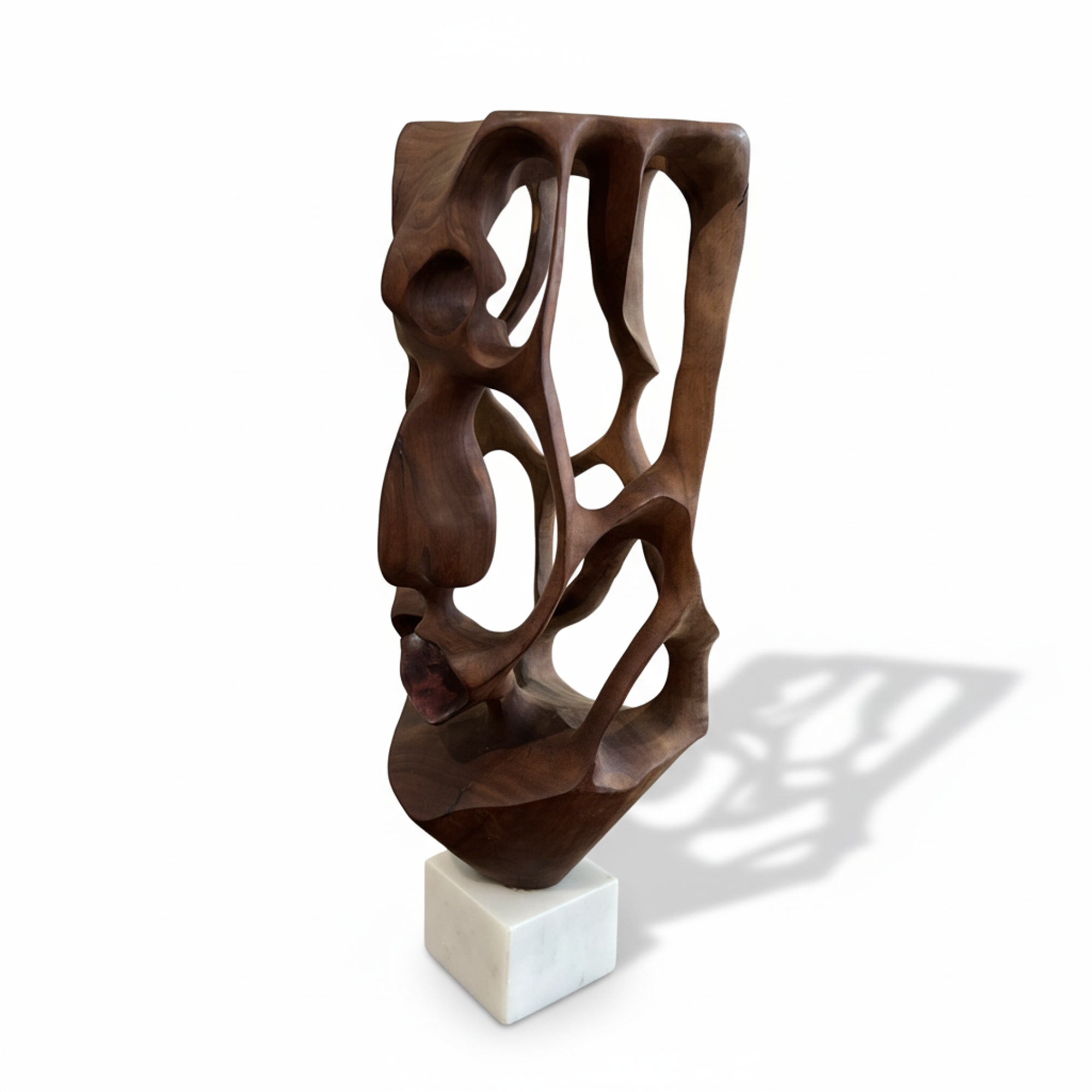 Cuban School Carved Wooden Abstract Sculpture