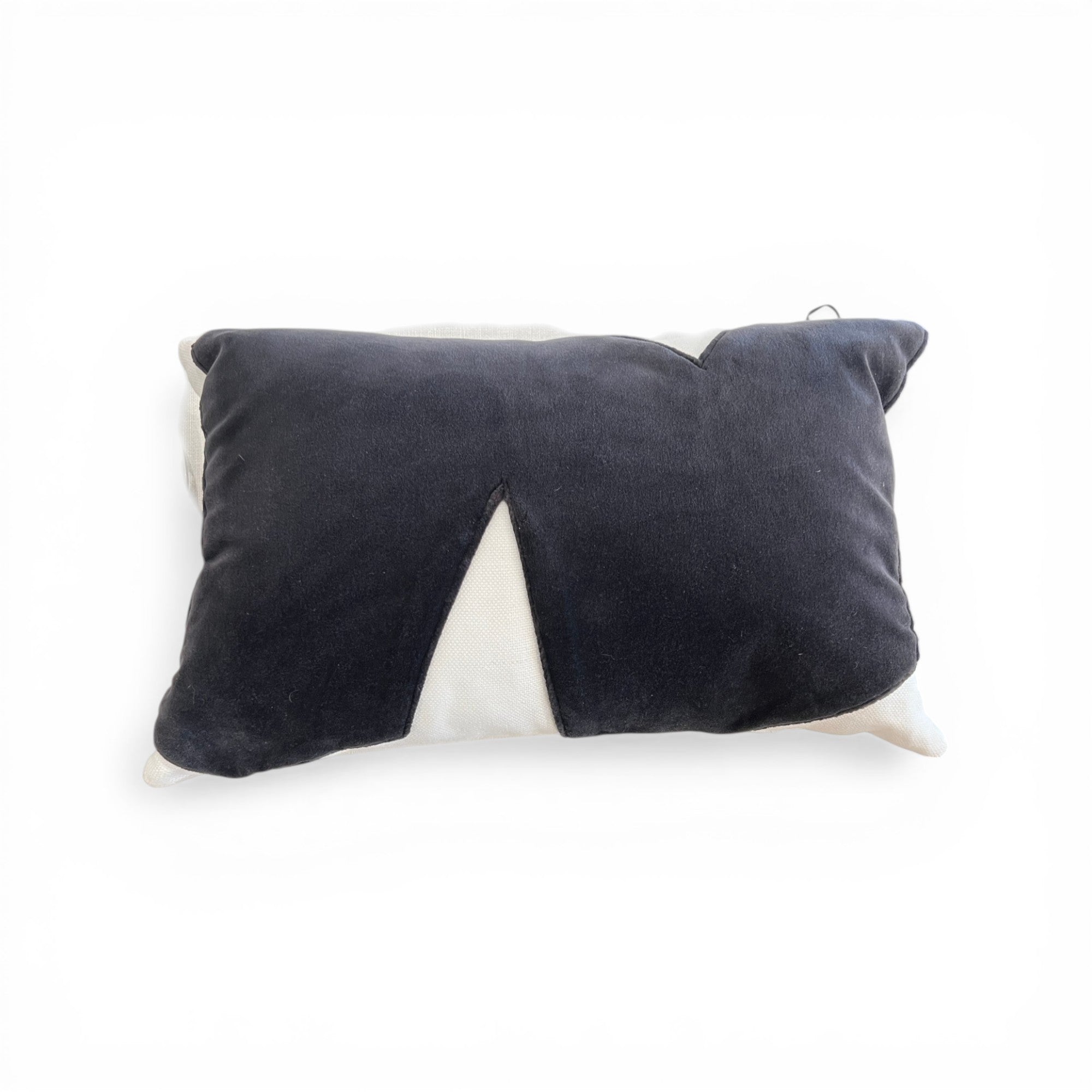 Carbon Gray Velvet on Oyster Linen Lumbar Pillow