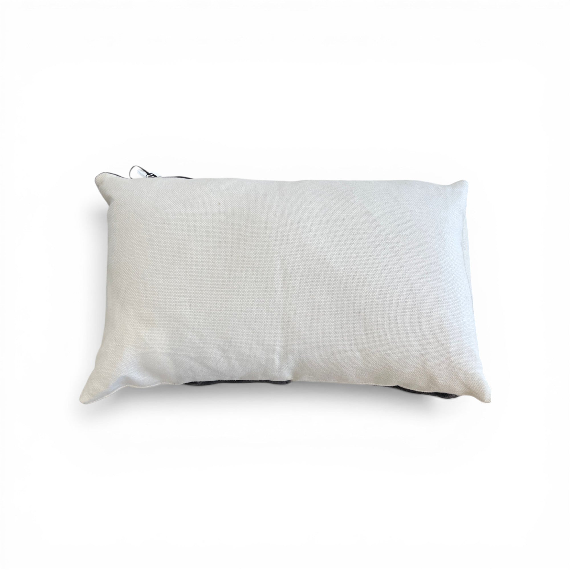 Carbon Gray Velvet on Oyster Linen Lumbar Pillow