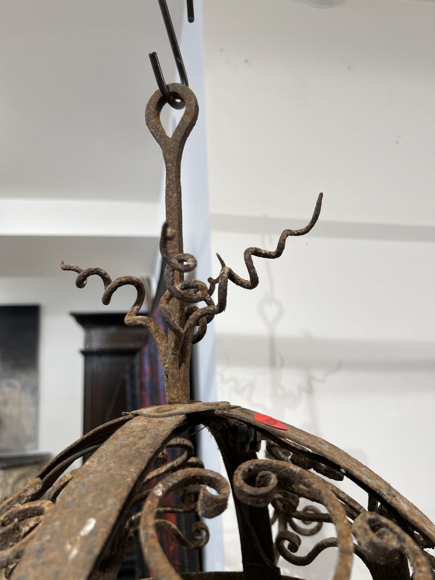 18th Century Spherical Iron 4 Light Chandelier