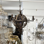 18th Century Spherical Iron 4 Light Chandelier