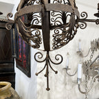 18th Century Spherical Iron 4 Light Chandelier