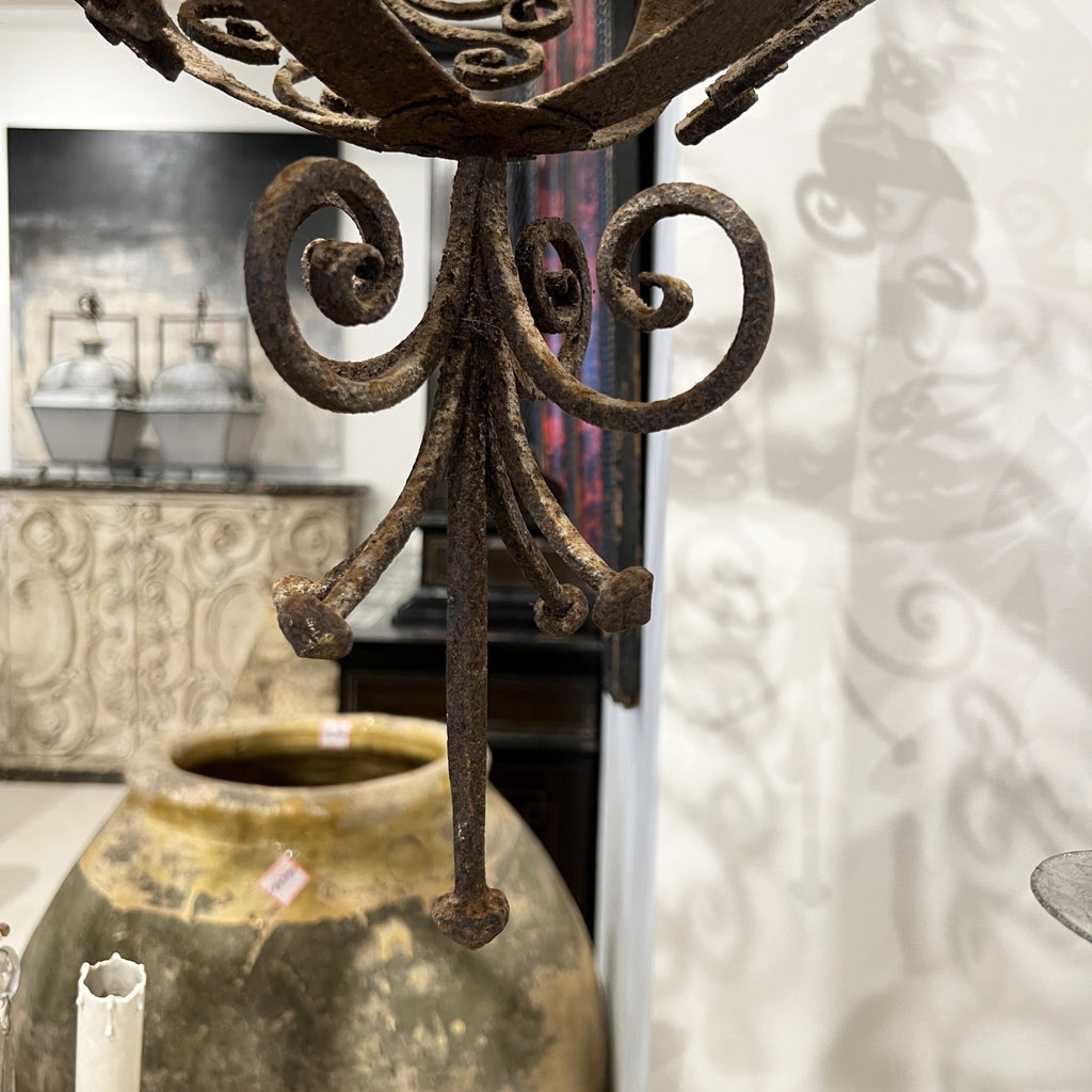 18th Century Spherical Iron 4 Light Chandelier