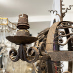 18th Century Spherical Iron 4 Light Chandelier
