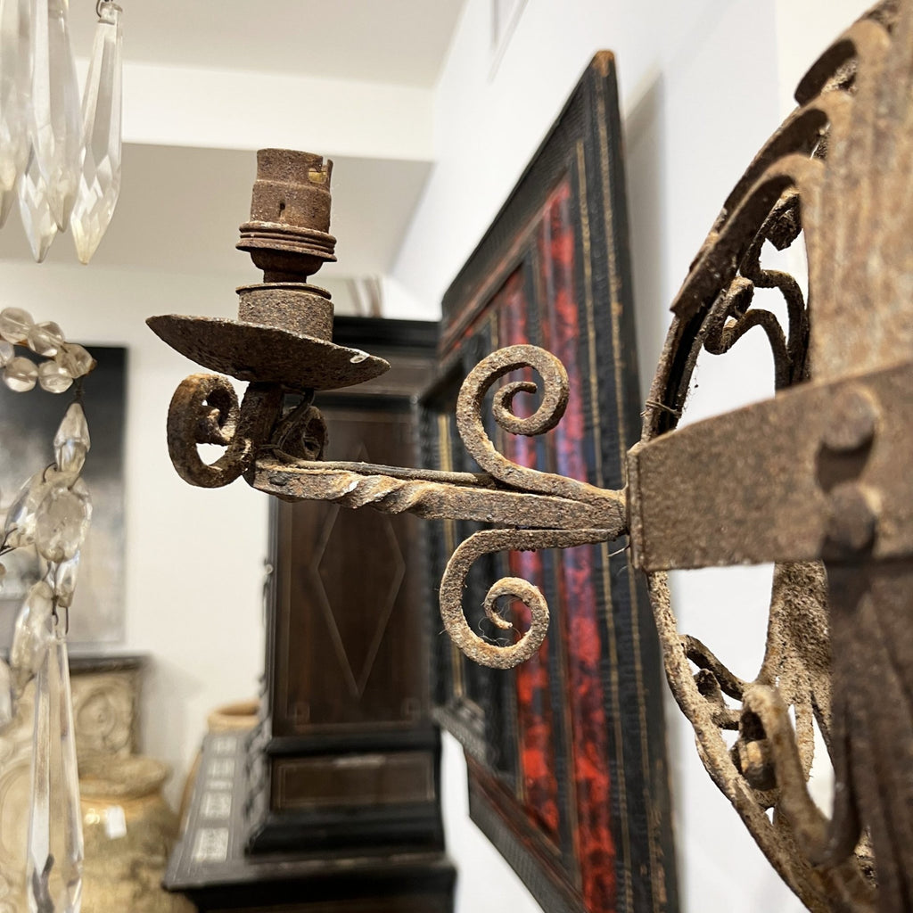 18th Century Spherical Iron 4 Light Chandelier