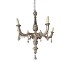 18th Century Italian 6 Arm Silverleaf Chandelier