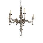 18th Century Italian 6 Arm Silverleaf Chandelier
