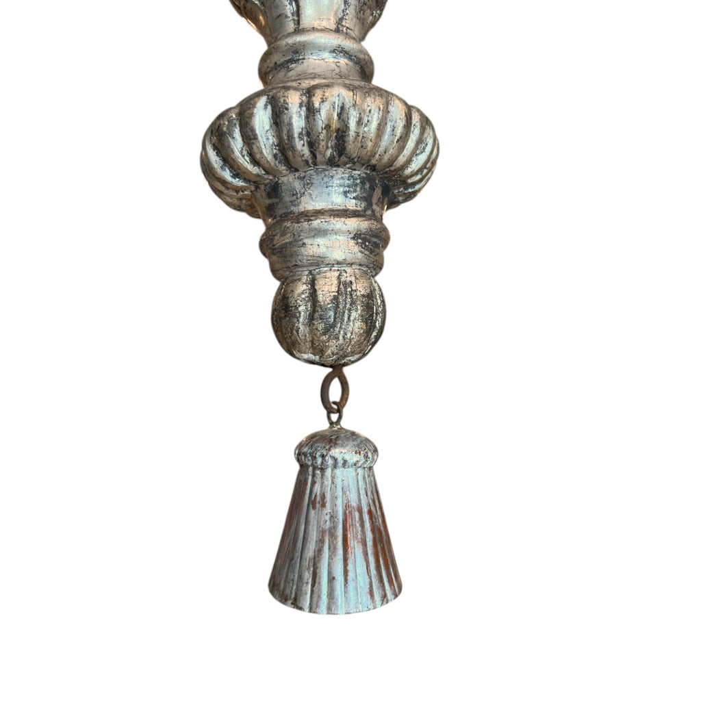 18th Century Italian 6 Arm Silverleaf Chandelier