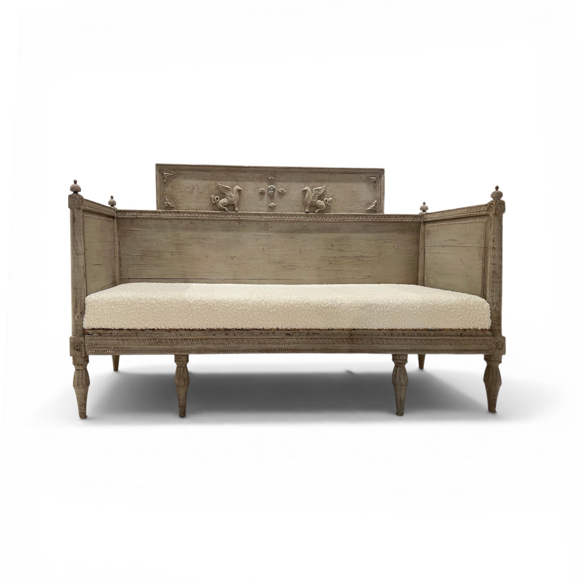 Swedish Bench with Neoclassical Carving