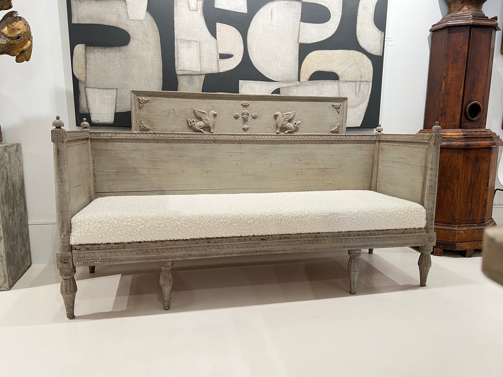 Swedish Bench with Neoclassical Carving