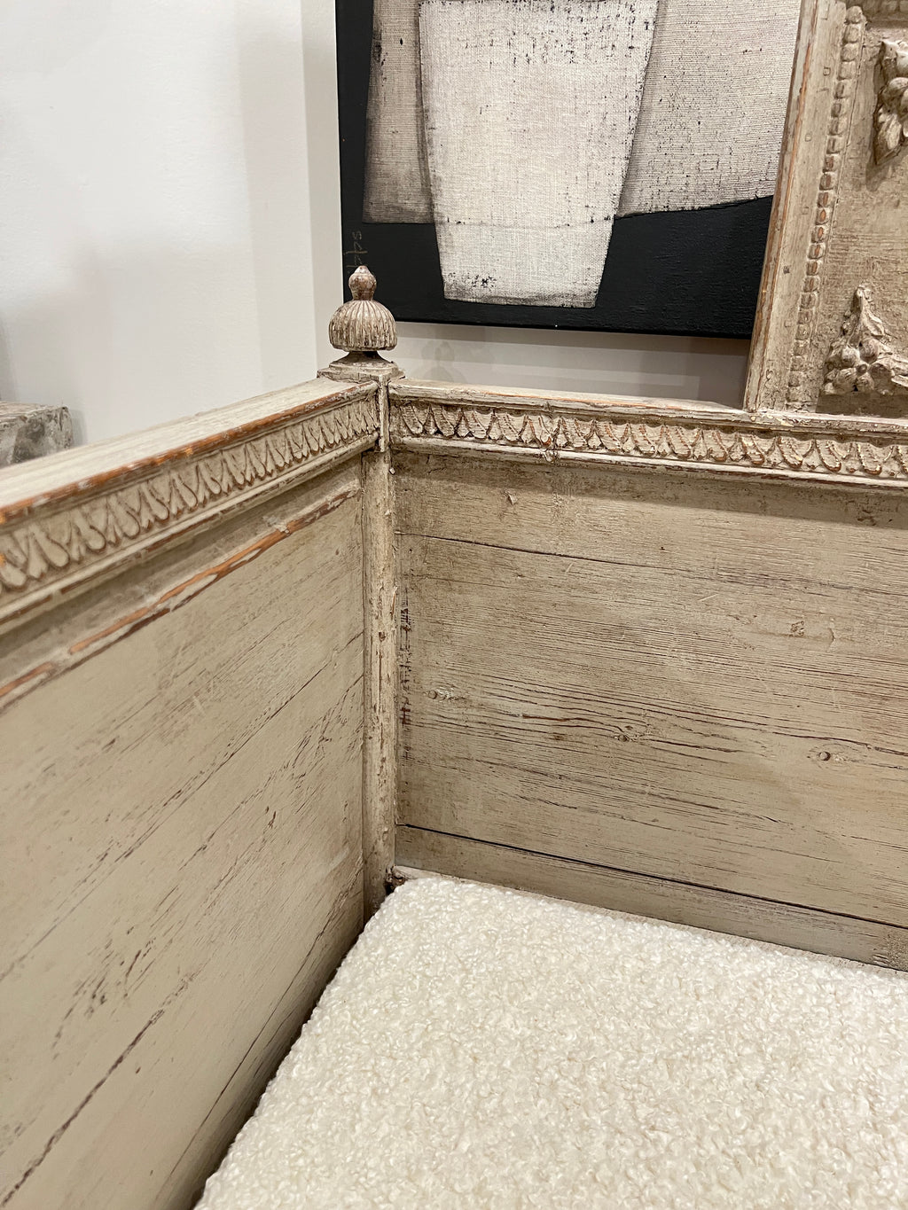Swedish Bench with Neoclassical Carving