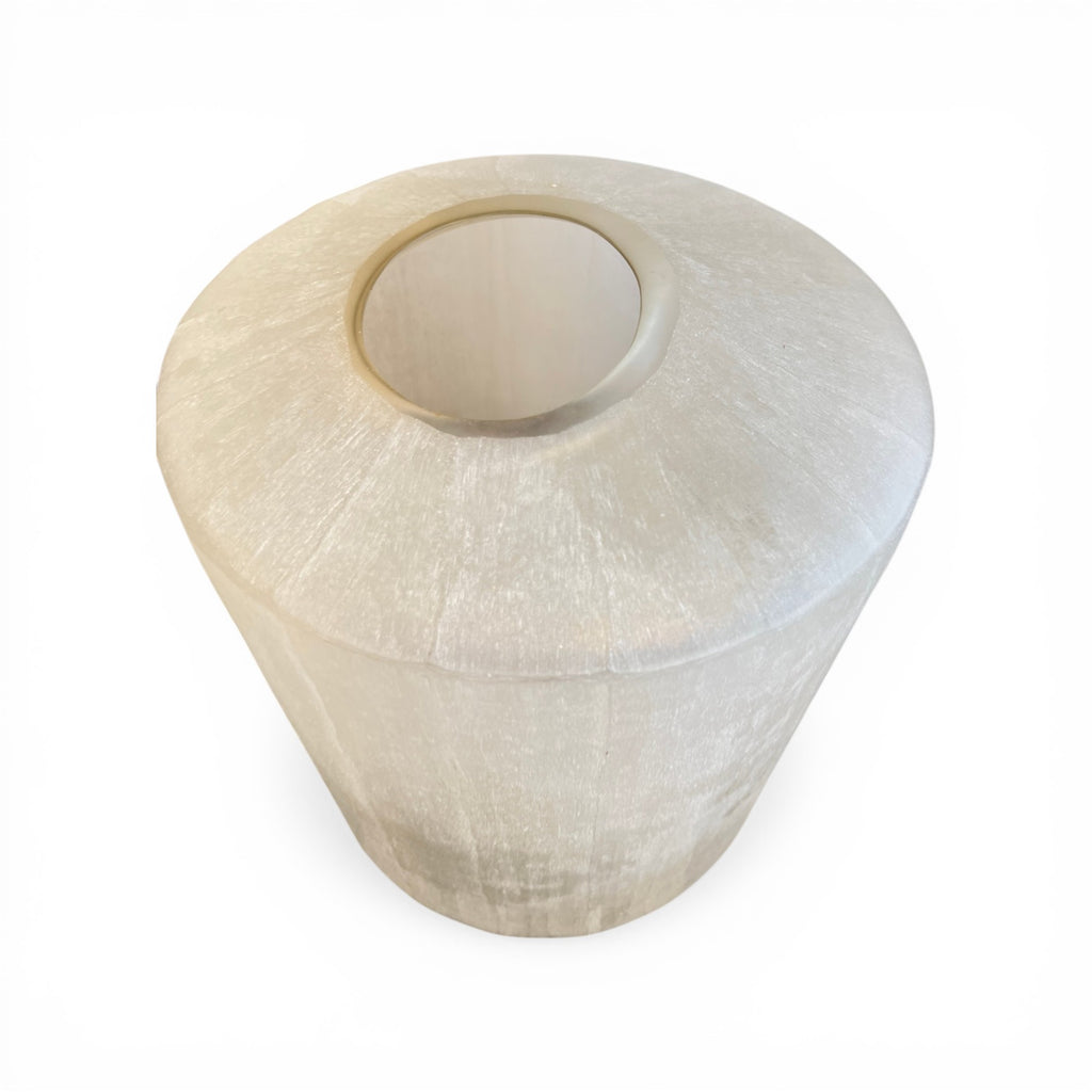 Round Hand Cut Frosted Glass Vessel - Large
