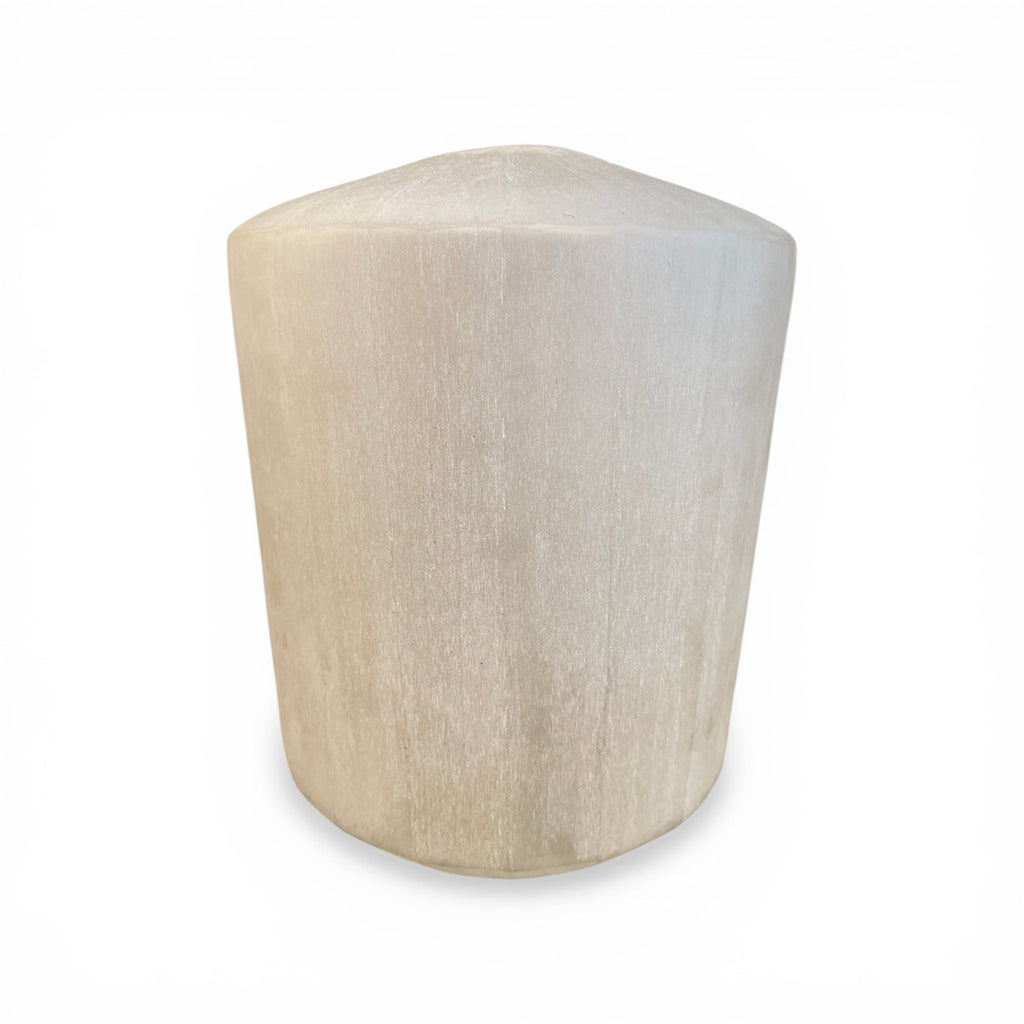 Round Hand Cut Frosted Glass Vessel - Large