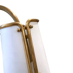 Industrial Brass Floor Lamp with White Shade