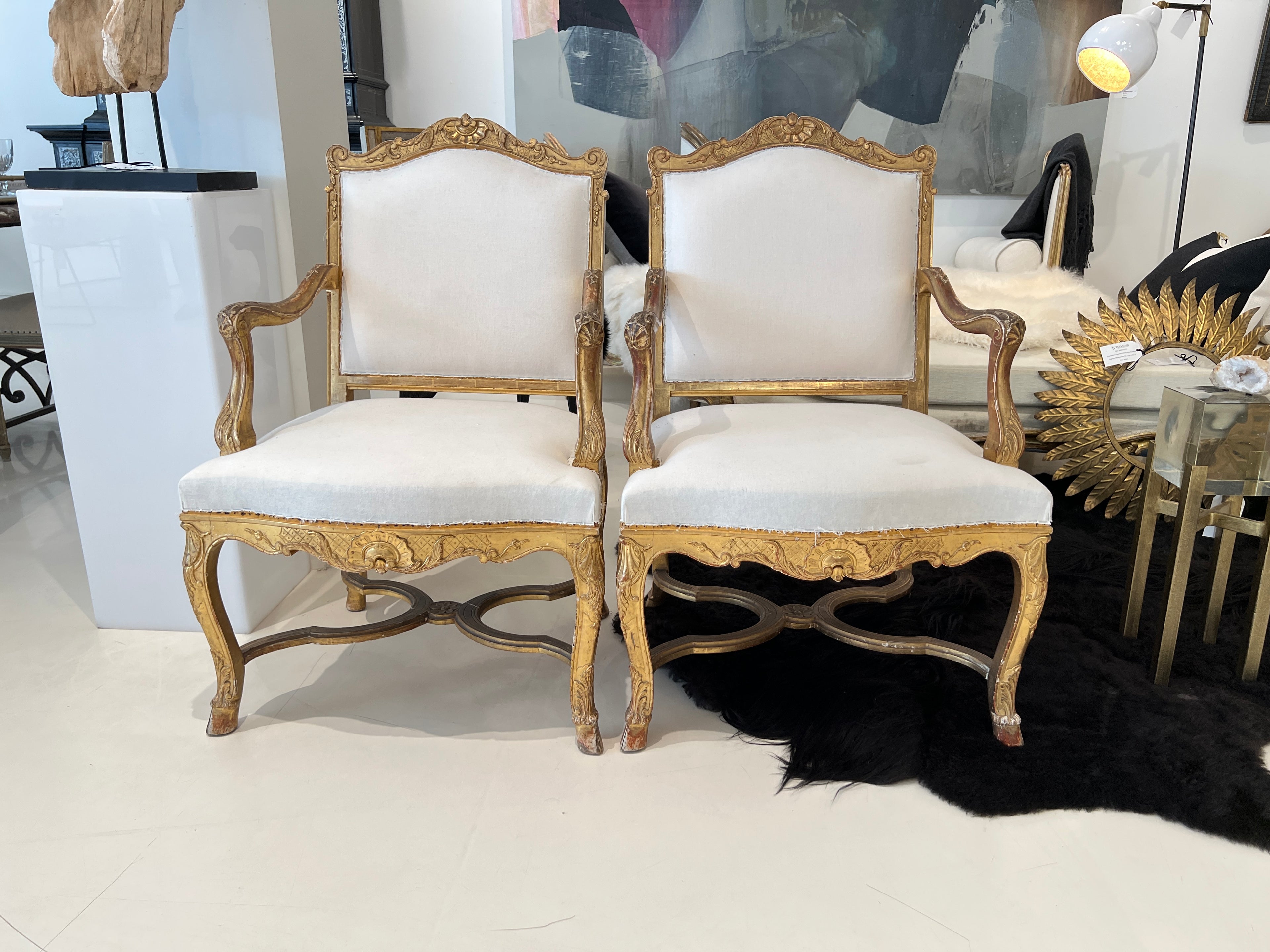 Pair of 19th Century French Regence Fauteuil