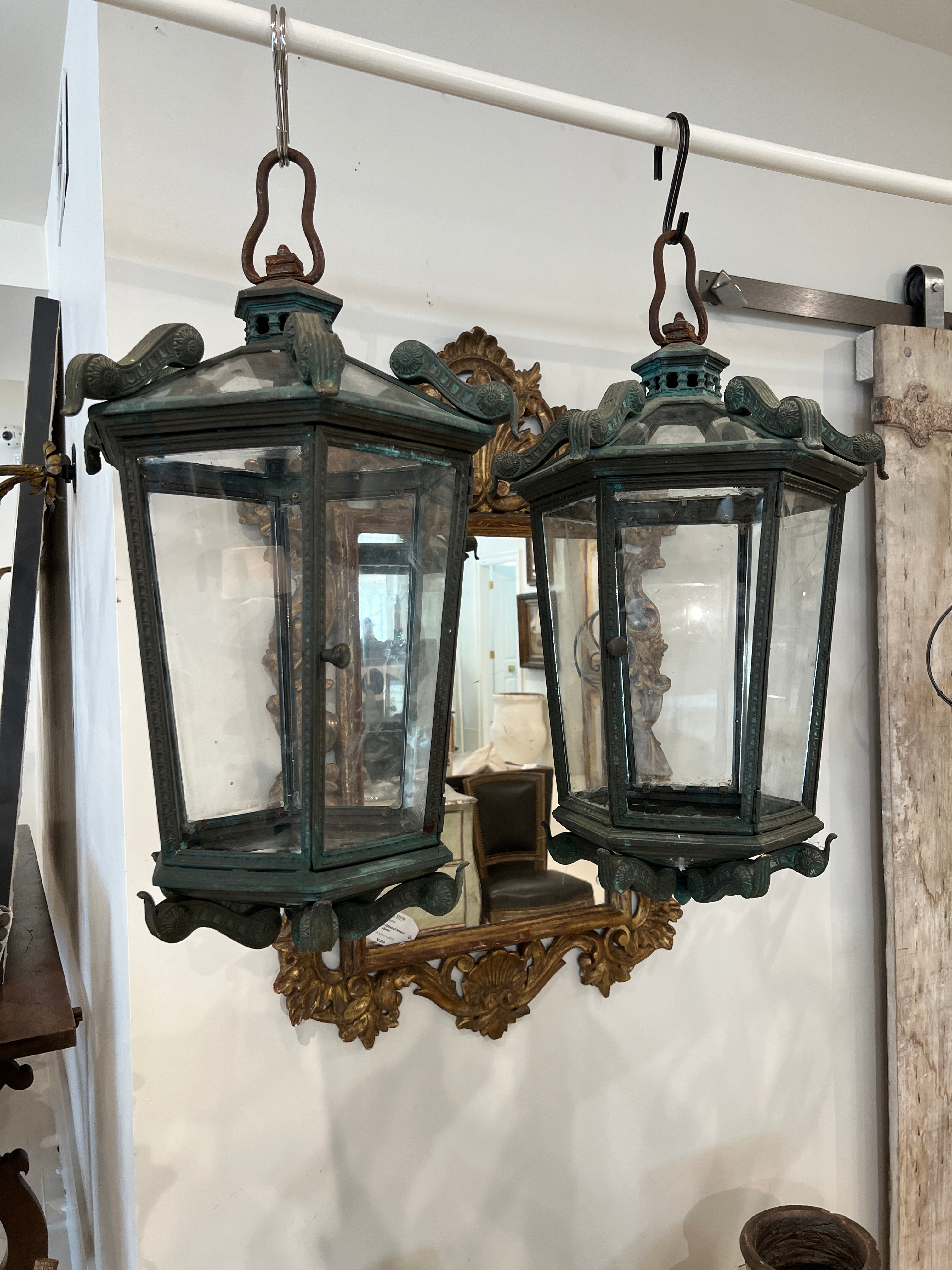 19th Century Italian Pair of Bronze Lanterns