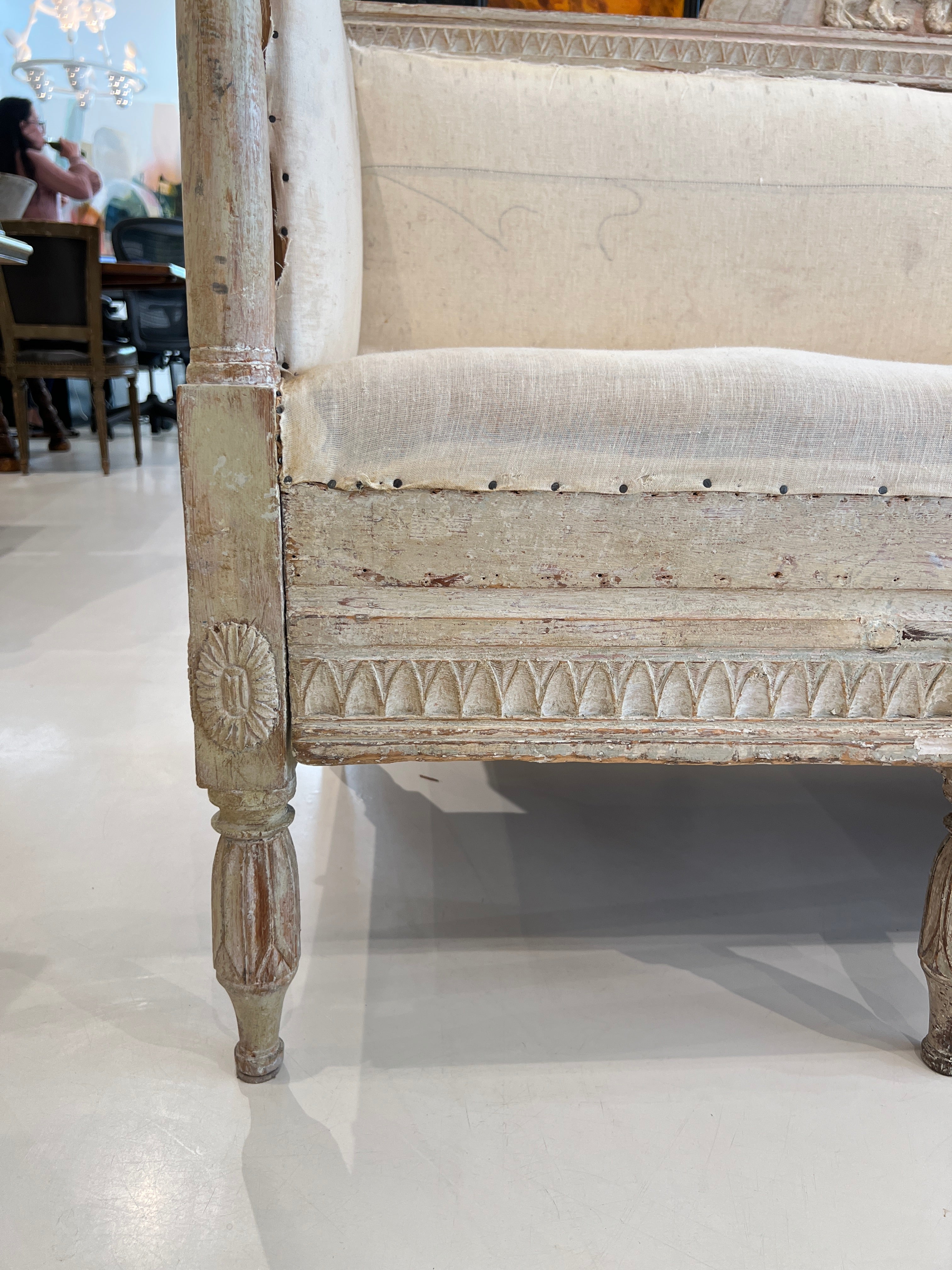 Antique Swedish Neoclassical Bench