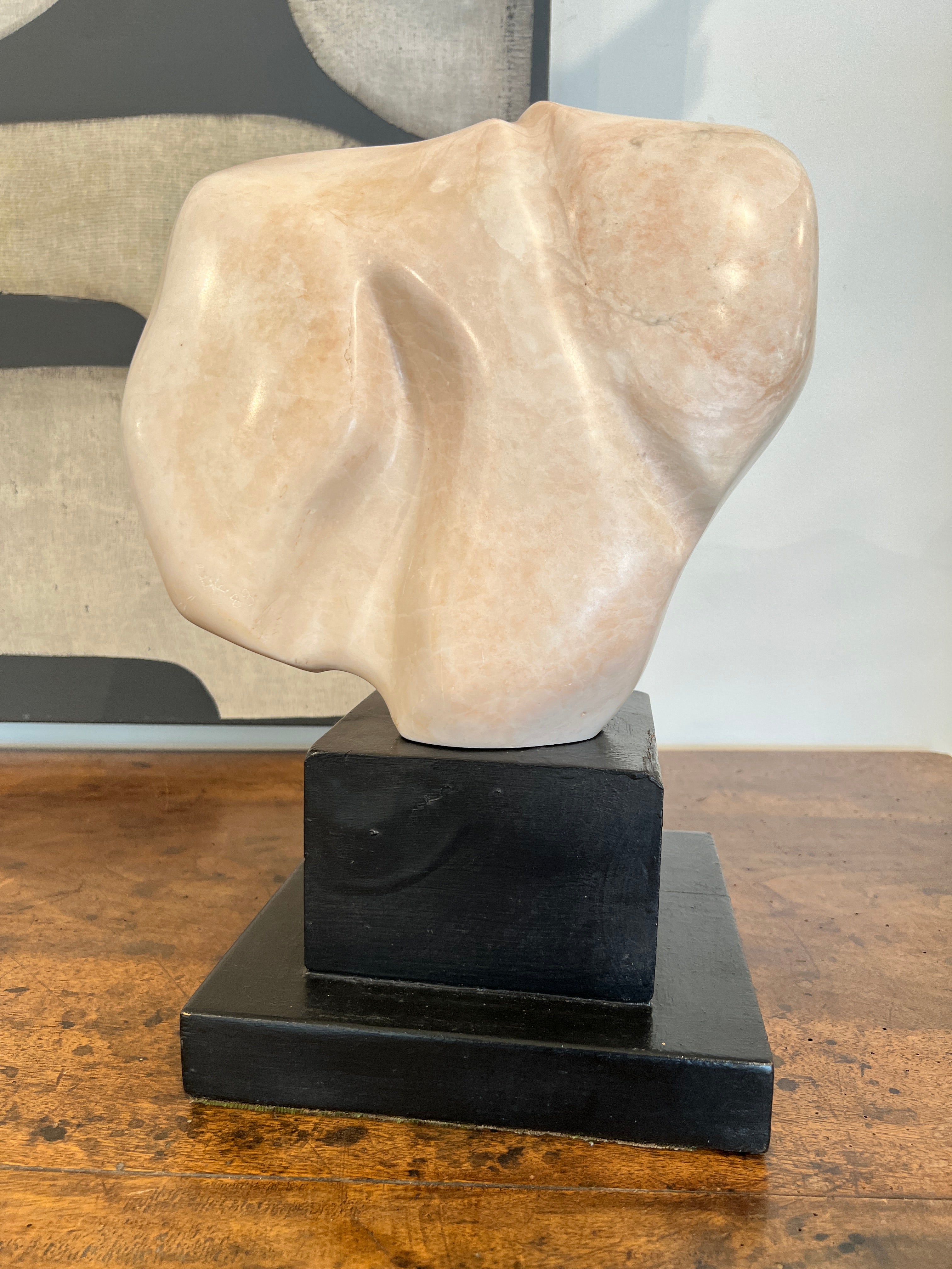 Augusto Ortego Escobedo Abstract Marble Sculpture, Signed 1988