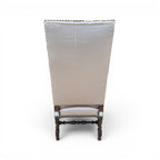 18th Century Louis XIII Style Arm Chair in Taupe Silk