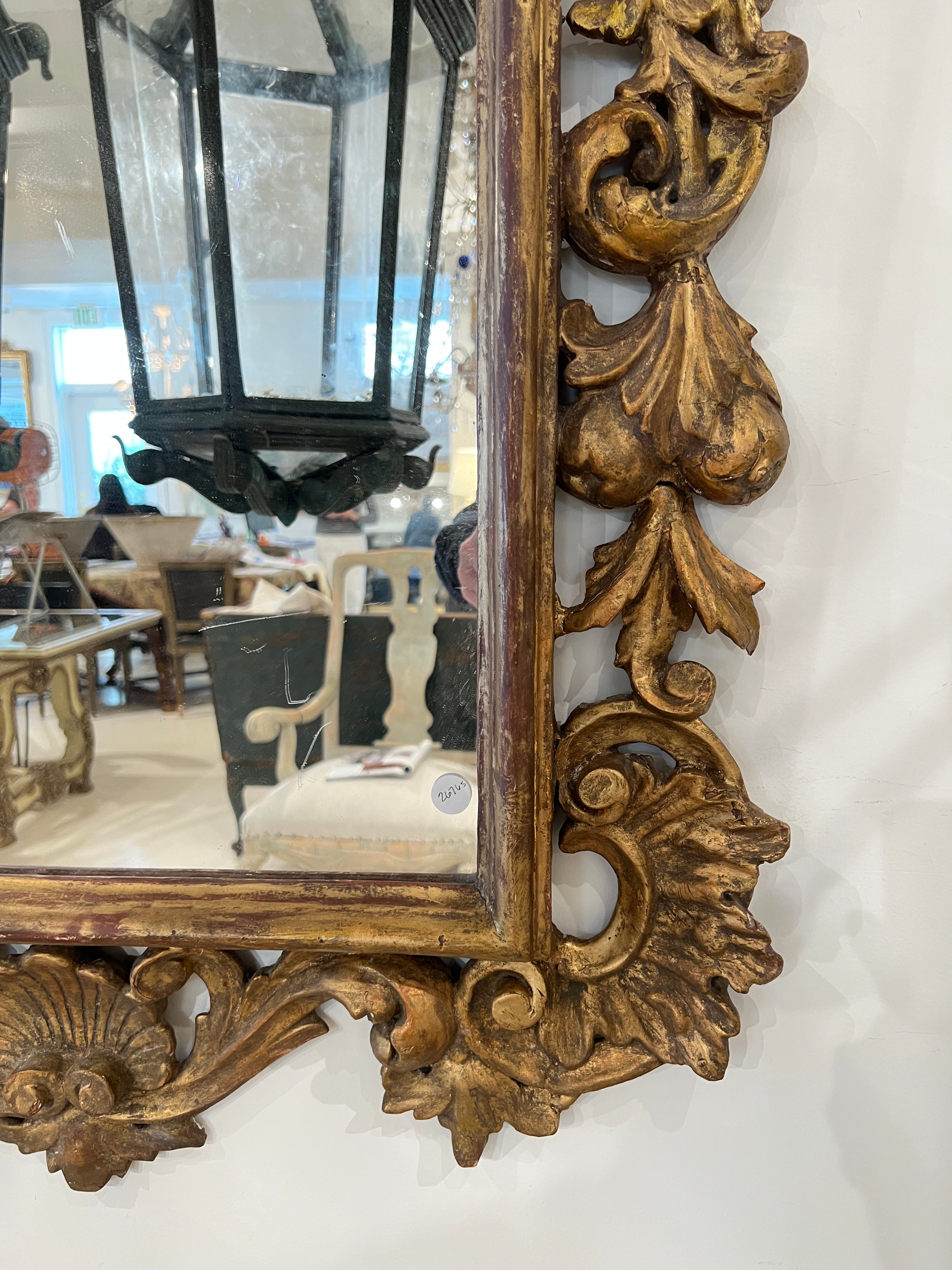 19th Century French Antique Rococo Giltwood Mirror