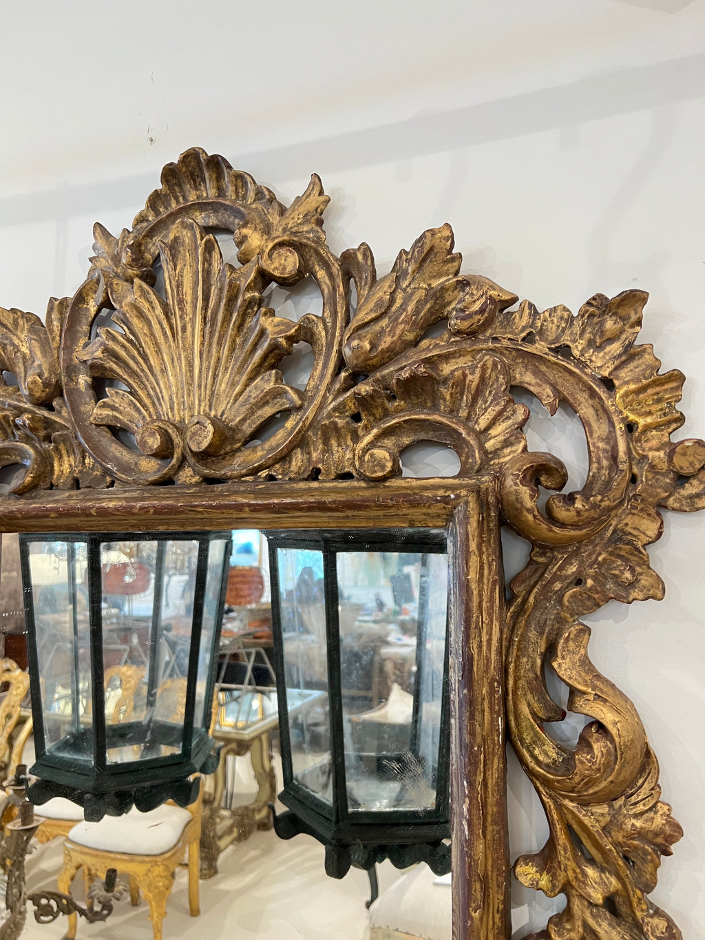 19th Century French Antique Rococo Giltwood Mirror