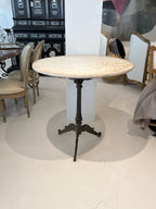 19th Century French Antique Stone Top Table with Iron Base