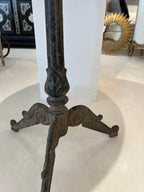 19th Century French Antique Stone Top Table with Iron Base