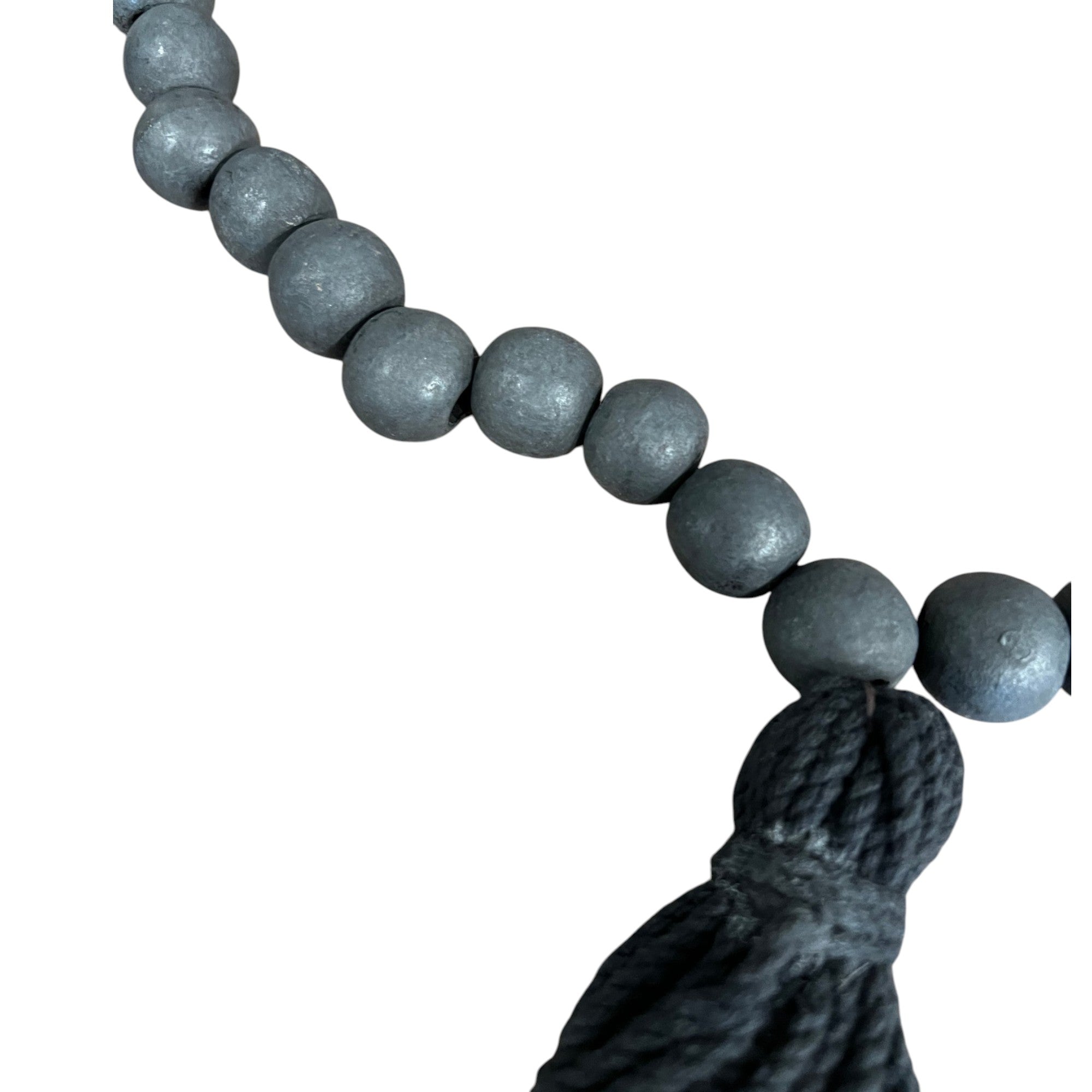 Black Wood Prayer Beads with Tassel