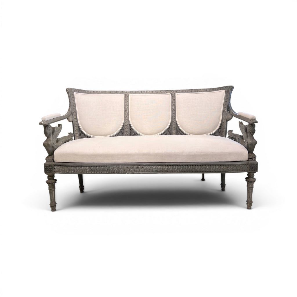 19th Century Swedish Bench with Griffons