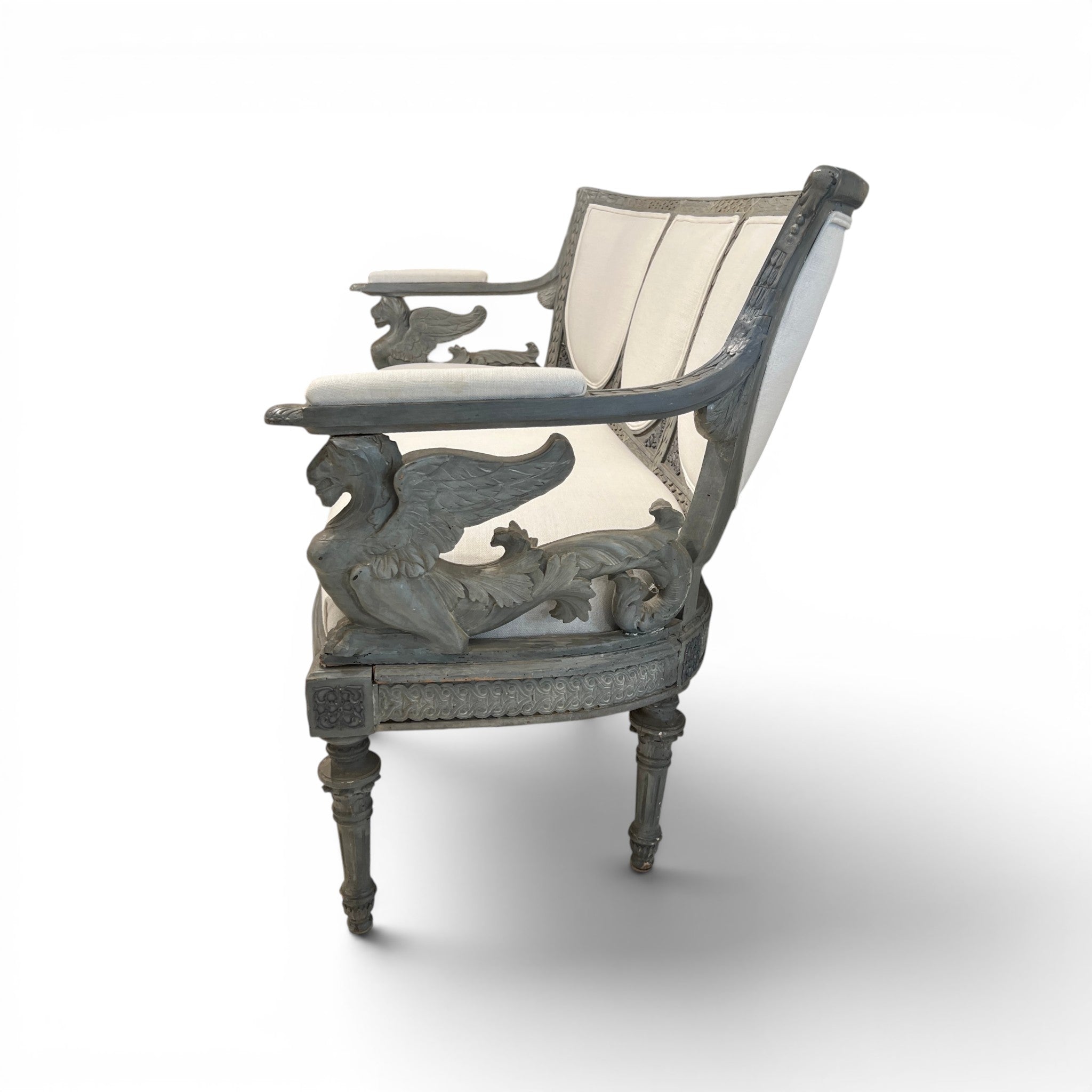 19th Century Swedish Bench with Griffons