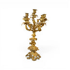 19th Century Pair of Louis XV Style Large Gilded Ormolu 5 Light Candelabras