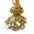 19th Century Pair of Louis XV Style Large Gilded Ormolu 5 Light Candelabras