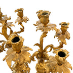 19th Century Pair of Louis XV Style Large Gilded Ormolu 5 Light Candelabras