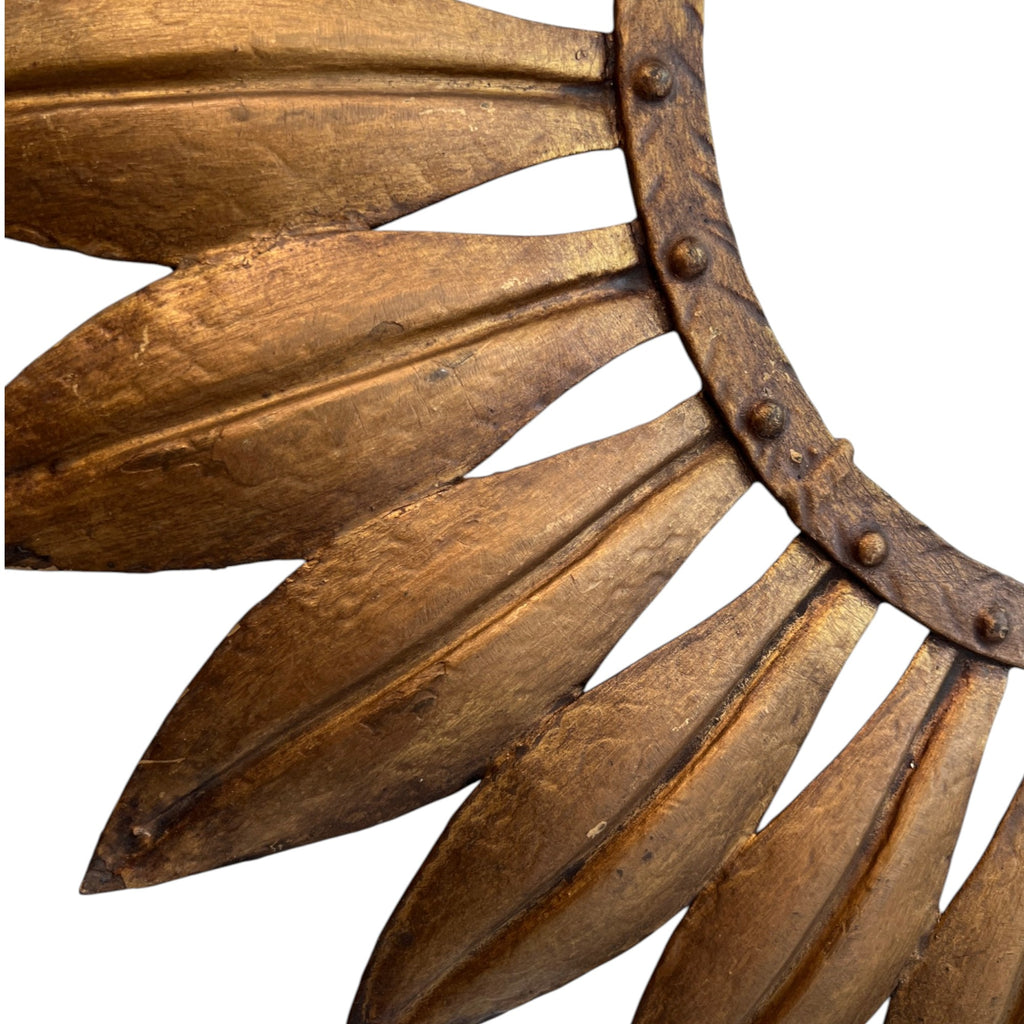 Large Gilded Iron Leaf Mirror