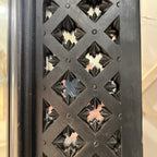 19th Century French Antique Napoleon III Black Mirror with Detailed Carving