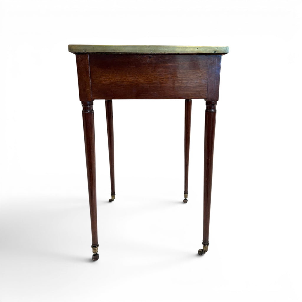 18th Century French Louis XVI Walnut Rafraichissoir Table with Turquin Marble