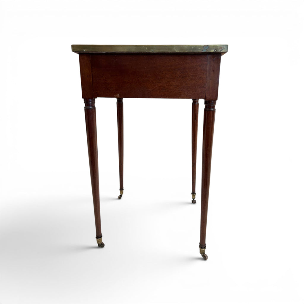 18th Century French Louis XVI Walnut Rafraichissoir Table with Turquin Marble
