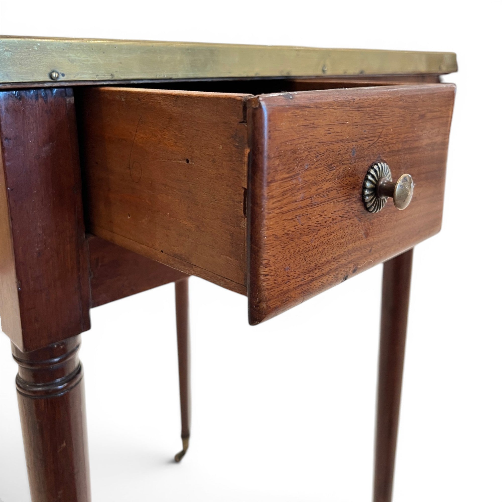 18th Century French Louis XVI Walnut Rafraichissoir Table with Turquin Marble