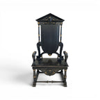 19th Century French Antique Black Throne from Paris