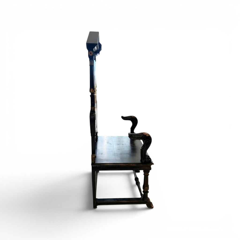 19th Century French Antique Black Throne from Paris