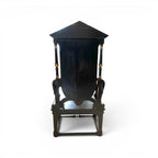 19th Century French Antique Black Throne from Paris