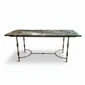 Mid-Century Large Maison Jansen Console Table with Iron Base and Marble Top